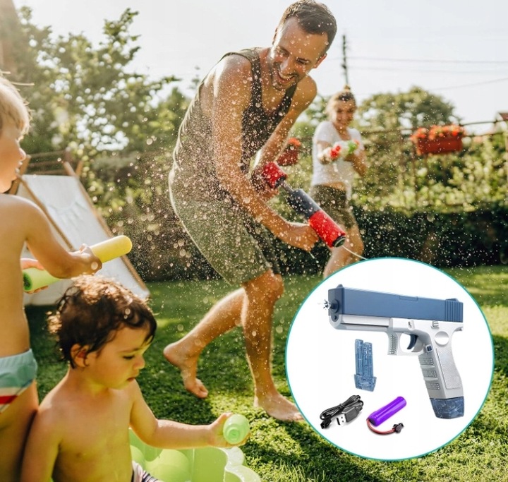 Pistolet na Wodę Automatyczny Elektryczny Glock 2 Magazynki Sikawka