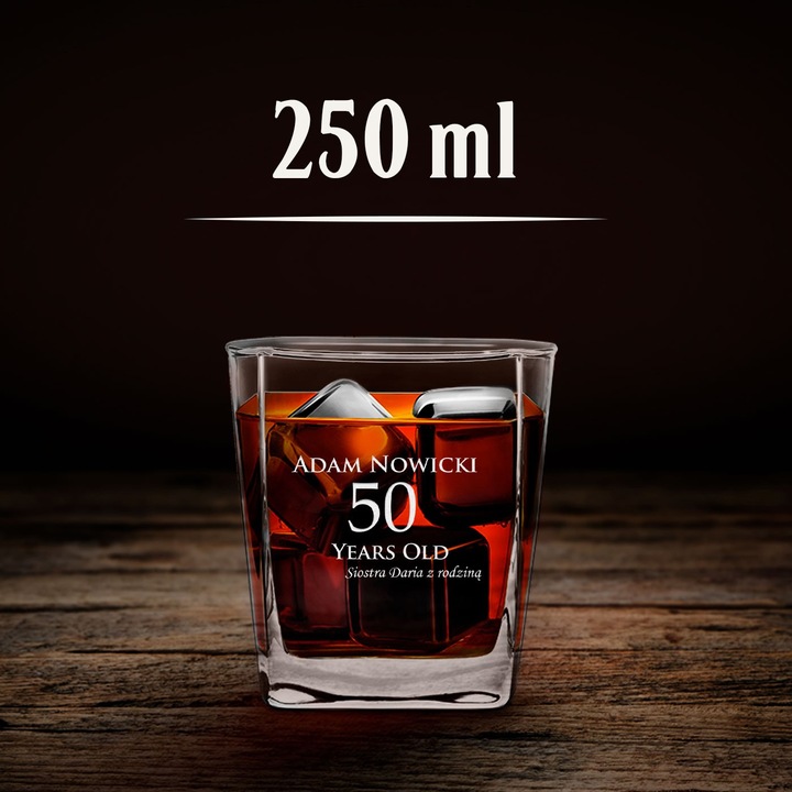 Karafka z Grawerem ze Szklankami Prezent dla Faceta Niego na 50 Urodziny