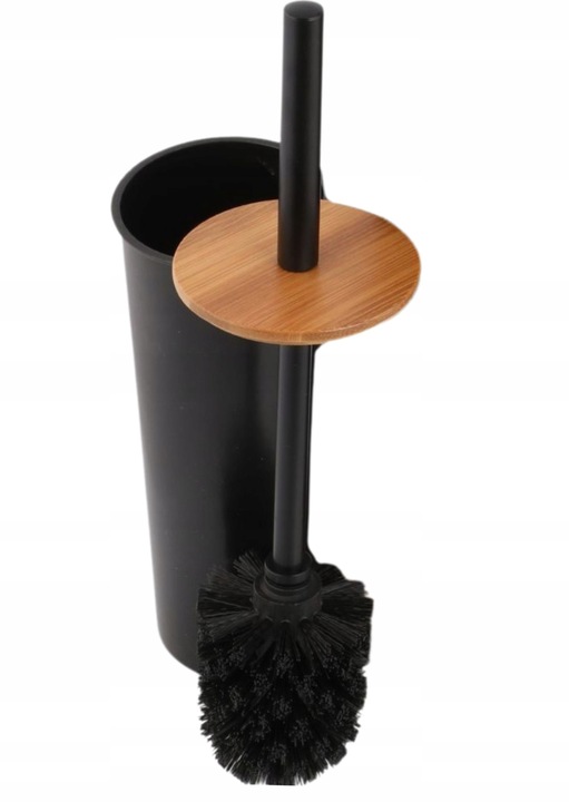 Stojak uchwyt wieszak na papier toaletowy i szczotkę do WC czarny