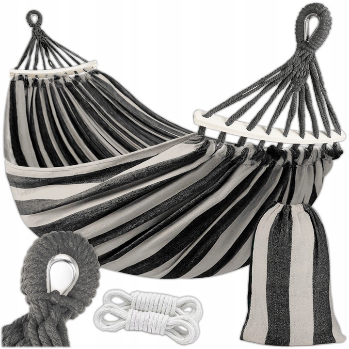 MOCNY HAMAK OGRODOWY DWUOSOBOWY HUŚTAWKA XXL WZMOCNIONY PAŁĄK + TORBA