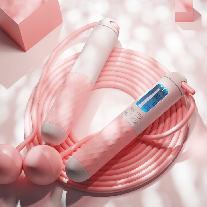 Skakanka z kulkami licznikiem LED regulacją, 280cm