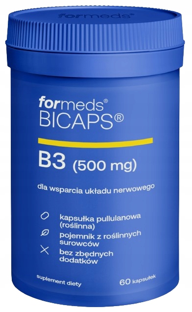 ForMeds BICAPS WITAMINA B3 60 caps KWAS NIKOTYNOWY Witamina PP Niacyna