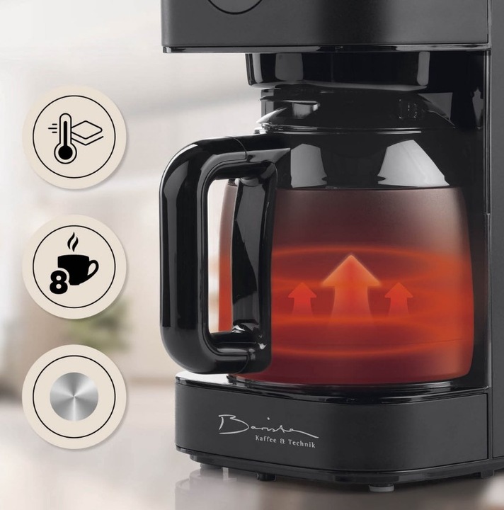 EKSPRES DO KAWY PRZELEWOWY Z TERMOSEM FILTREM BARISTA WYŚWIETLACZ LED