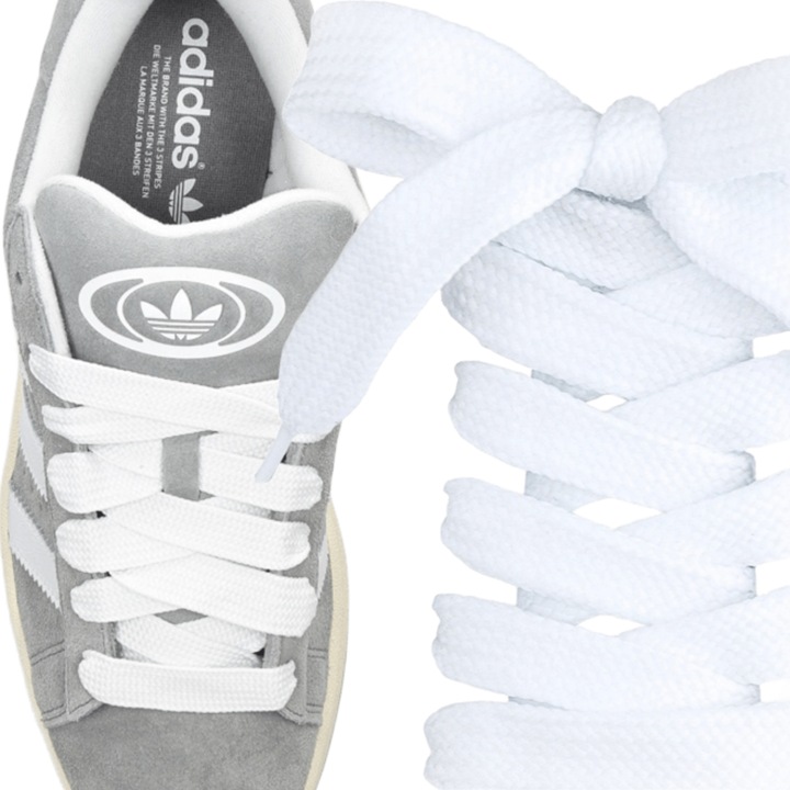 Białe Sznurówki sznurowadła do Adidas Campus 00s 150 cm szerokie grube