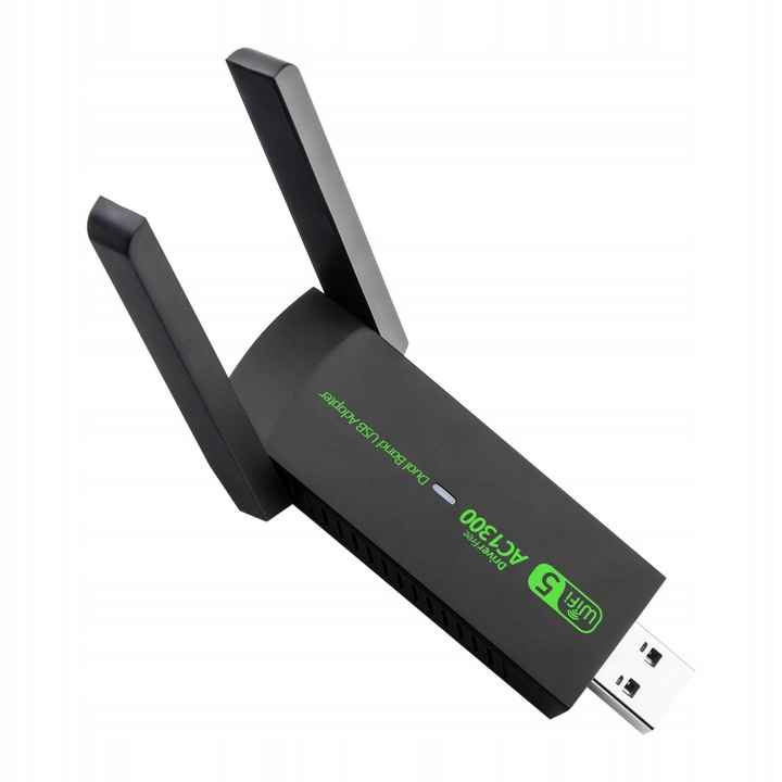 KARTA SIECIOWA WIFI USB ADAPTER 5GHz NA WI-FI 1300mbps 2 ANTENY ZEWNĘTRZNA