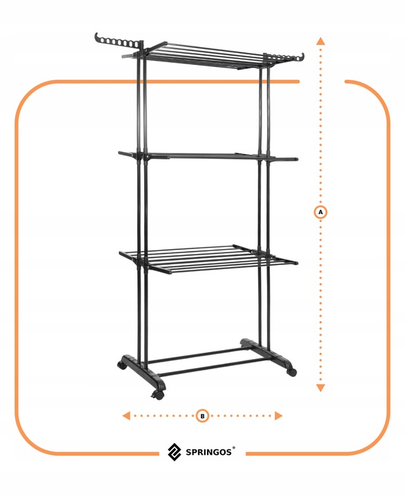 PIONOWA SUSZARKA NA PRANIE STOJĄCA ROZKŁADANA UBRANIA BIELIZNĘ DUŻA