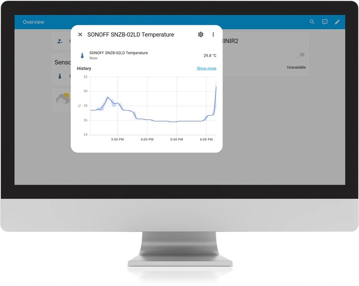 SONOFF SNZB-02LD Czujnik Temperatury Wilgotności Sonda Zigbee LCD IP65