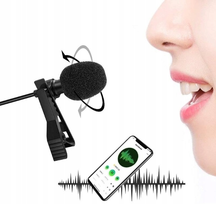 Mikrofon krawatowy z klipsem do telefonu USB-C uniwersalny mikrofon