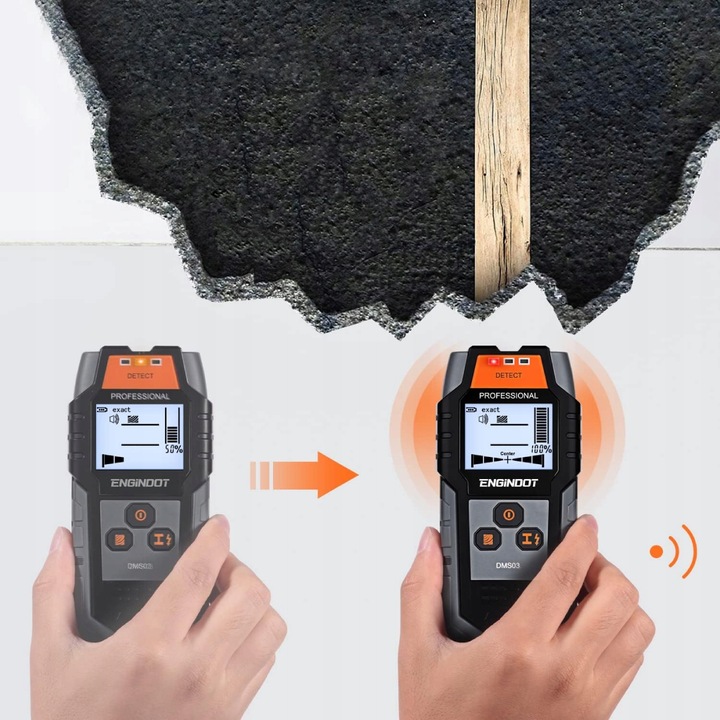 WYKRYWACZ DETEKTOR PRZEWODÓW KABLI METALI W ŚCIANIE DREWNA METALU + BATERIA