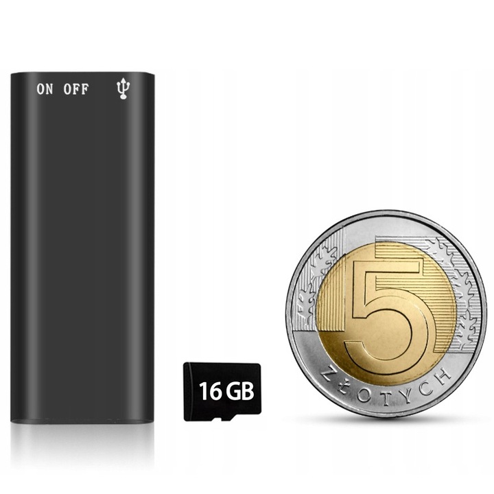 MINI DYKTAFON SZPIEGOWSKI PODSŁUCH DETEKCJA 16 GB