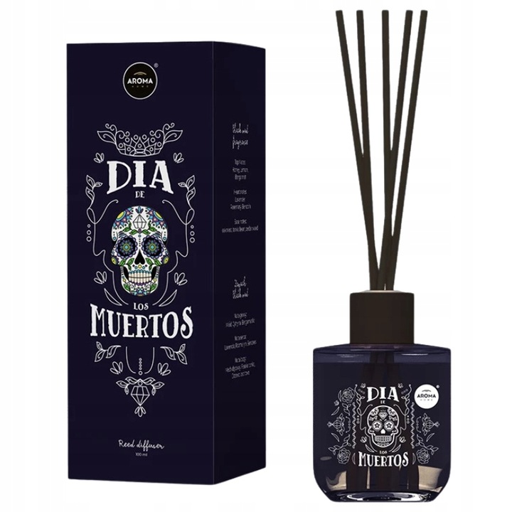 PATYCZKI ZAPACHOWE AROMA STICKS DIA DE LOS MUERTOS 100ML ZAPACH BLACK