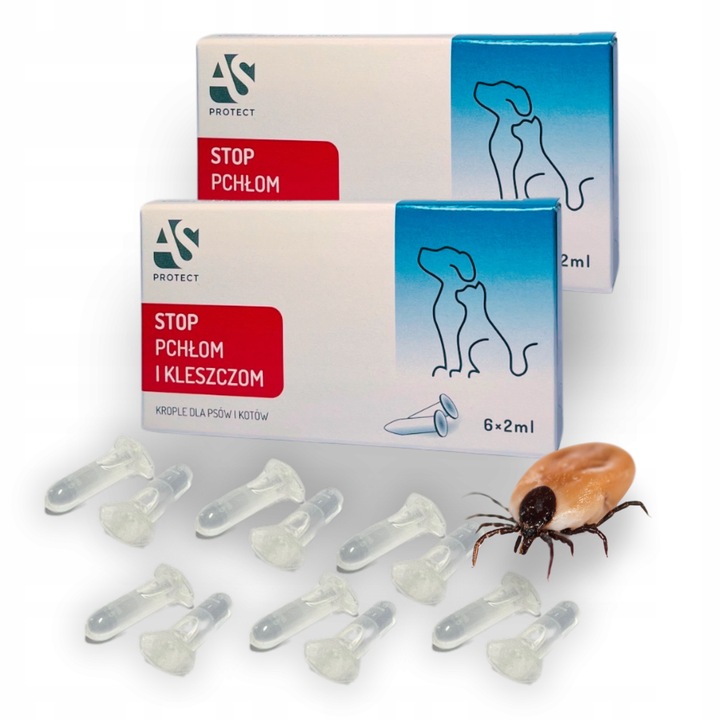 KROPLE na PCHŁY i KLESZCZE dla PSA I KOTA 2ml x 12