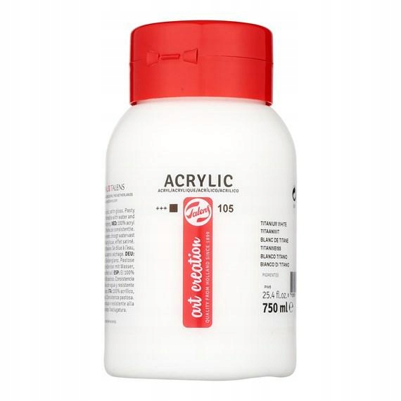 Farba akrylowa 750ml Titanium White TALENS ART CREATION 105