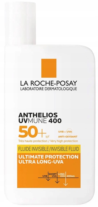 LA ROCHE ANTHELIOS UVMUNE 400 Niewidoczny Fluid SPF50+ 50ml + GRATIS
