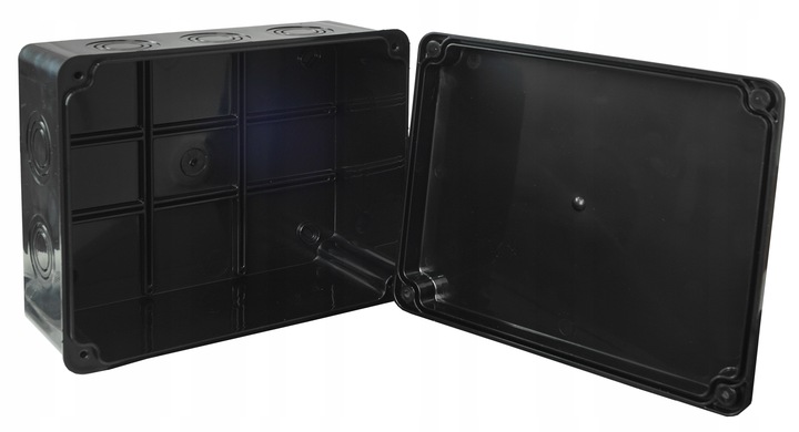 CZARNA PUSZKA INSTALACYJNA HERMETYCZNA ELEKTRYCZNA OBUDOWA 190X150X80