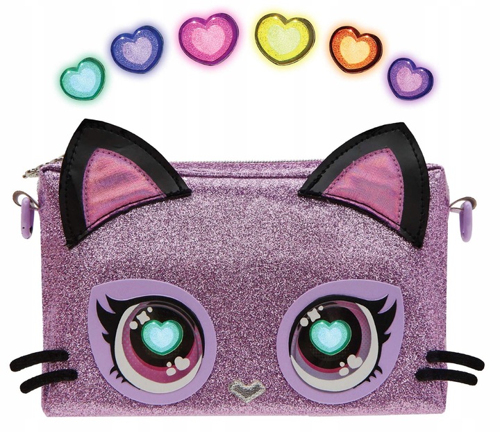 PURSE PETS PURDY PURRFECT TOREBKA INTERAKTYWNA Z TĘCZOWYMI OCZAMI ŚWIATŁO