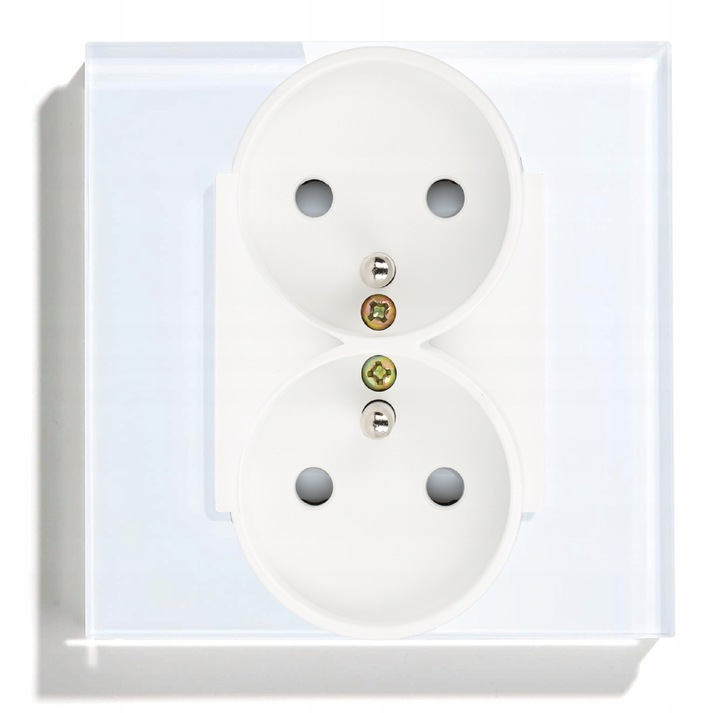GNIAZDKO GNIAZDO SZKLANE Z BOLCEM PODWÓJNE GNIAZDKA KONTAKTY BIAŁE 1F