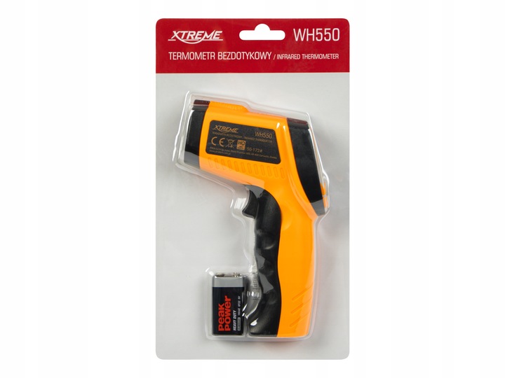 MIERNIK PIROMETR LASEROWY TEMPERATURY TERMOMETR BEZDOTYKOWY -50 +550 WH550