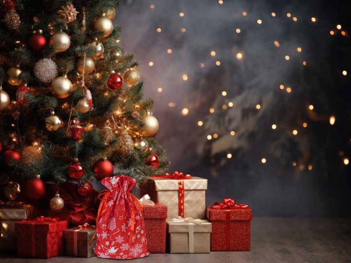 5x WOREK NA PREZENTY ŚWIĄTECZNY MIKOŁAJKOWY 30x45 cm EKO PREZENTOWY WIĄZANY