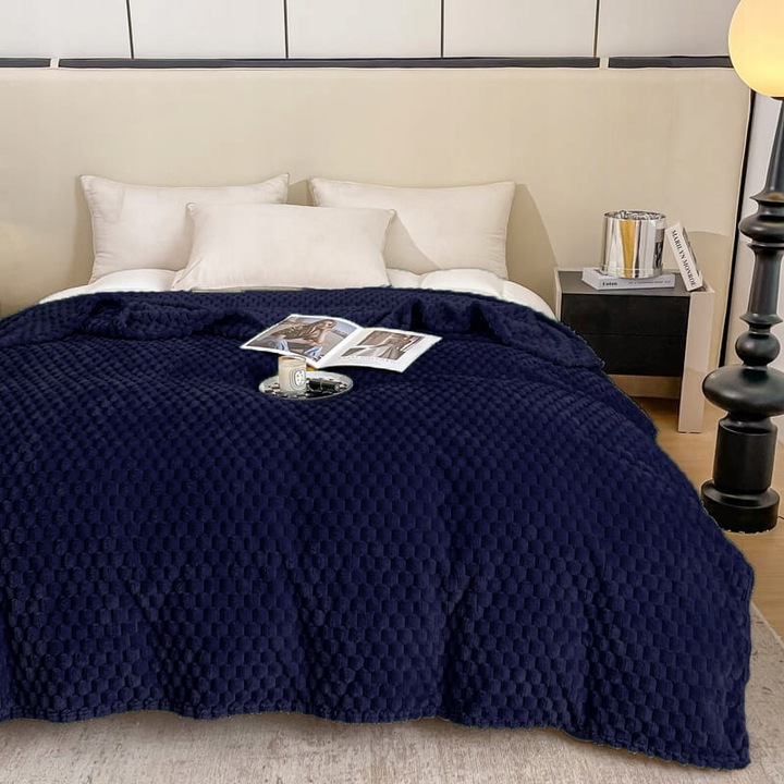 CIEPŁY KOC 160x200 WYTŁACZANY MIĘKKI NARZUTA POLAROWY WYBÓR KOLORÓW