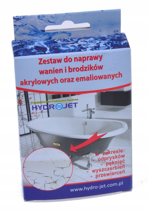 Zestaw do naprawy wanien i brodzików płynny akryl