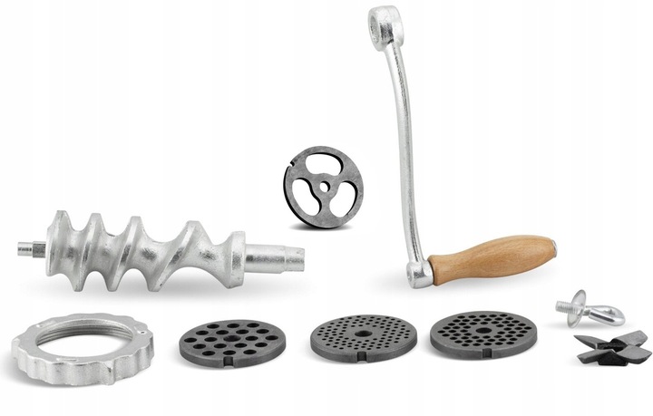 RĘCZNA MASZYNKA do MIELENIA Mięsa Żeliwna nr. 10 Nadziewarka 4 Sita 3