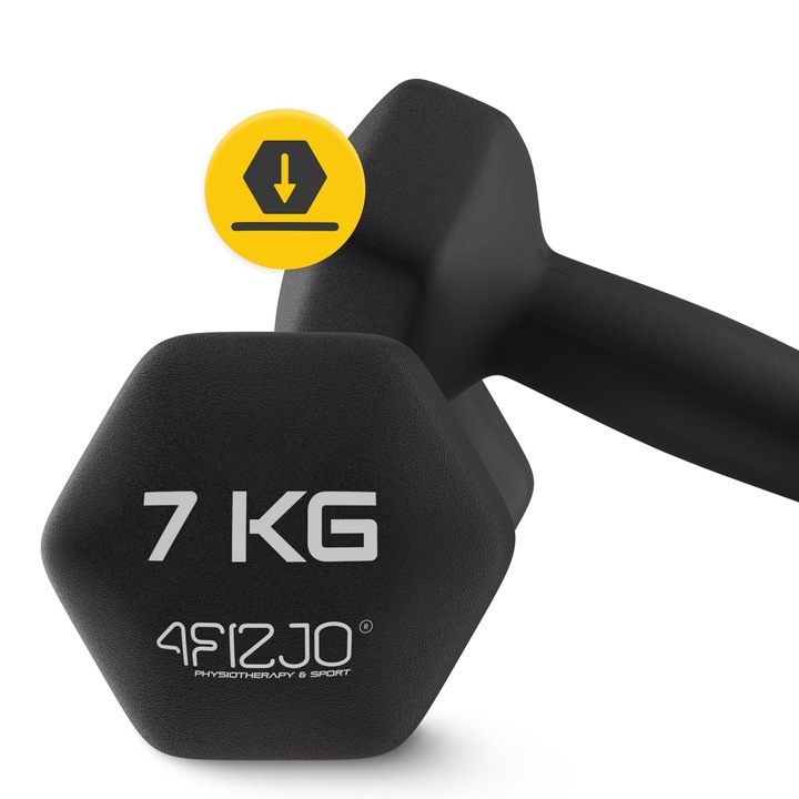 HANTLE CIĘŻARKI DO ĆWICZEŃ HANTELKI ŻELIWNE ANTYPOŚLIZGOWE ZESTAW 2x7 KG