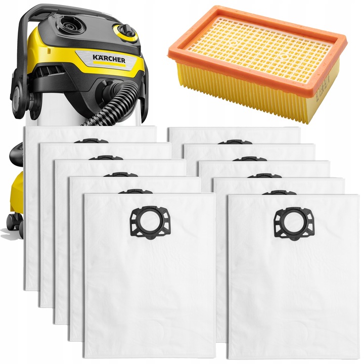 10x WORKI FILTR DO ODKURZACZA KARCHER WD4 WD5 WD6 PREMIUM KWD6 MV4 MV5