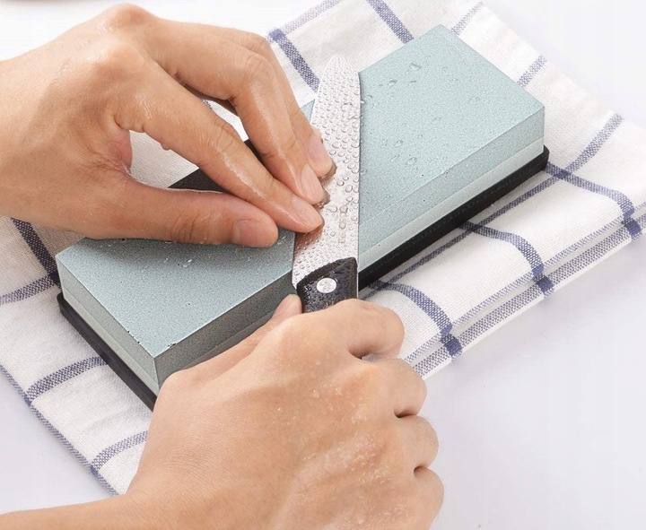 OSEŁKA DWUSTRONNA OSTRZENIE KAMIEŃ Wodny ZESTAW Ostrzałka do noży