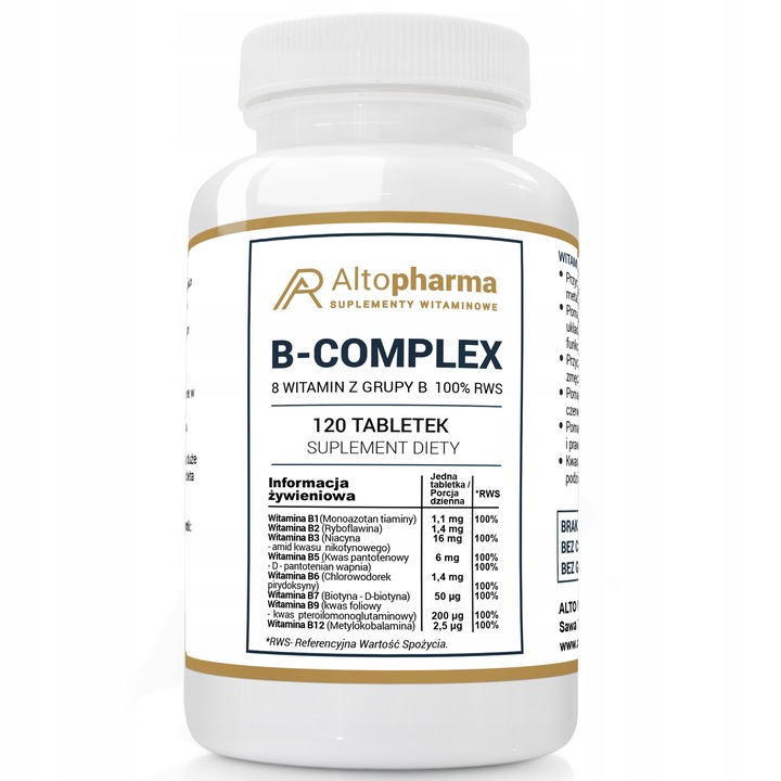 WITAMINA B Complex B1 B2 B3 B5 B6 B7 B9 B12 120t