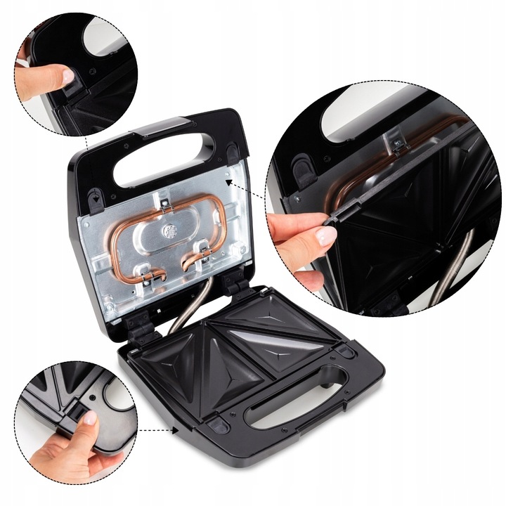 OPIEKACZ DO KANAPEK SANDWICH GRILL ELEKTRYCZNY GOFROWNICA 3-w-1