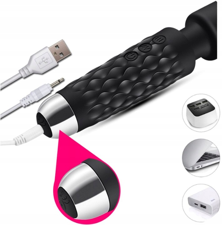 MASAŻER MIEJSC INTYMNYCH WIBRATOR DO ORGAZMÓW MAGIC WAND - 140 FUNKCJI