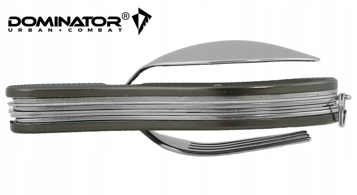 Niezbędnik Turystyczny DOMINATOR sztućce nóż składany łyżka widelec olive