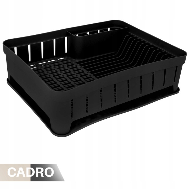 SUSZARKA DO NACZYŃ stojąca ociekacz naczynia talerze sztućce czarna