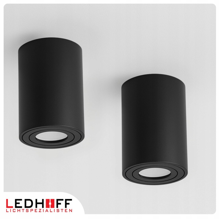 4x Oprawa natynkowa sufitowa LED halogenowa TUBA GU10 Ruchoma czarna