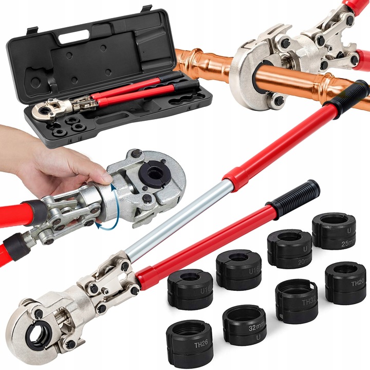 ZACISKARKA DO RUR PEX-AL-PEX PRASA RĘCZNA 16 20 26 32 8 MATRYC TYP U V M TH