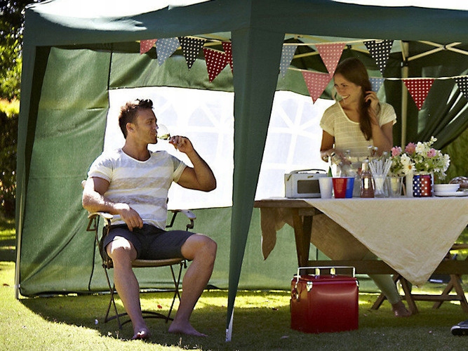 PAWILON OGRODOWY EKSPRESOWY NAMIOT HANDLOWY 3x3m AUTOMATYCZNY + 4