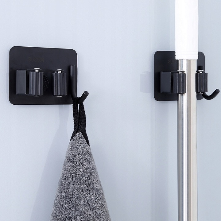 WIESZAK ścienny na Ręcznik Mop Miotła 4 SZTUKI Uchwyt do Łazienki i