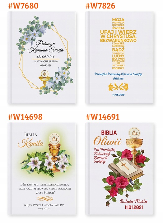 Biblia dla dzieci Prezent Chrzest Pamiątka Chrztu Komunii Nadruk na Okładce