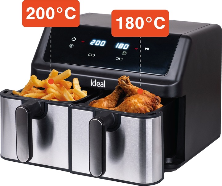 FRYTKOWNICA BEZTŁUSZCZOWA AIR FRYER IDEAL PODWÓJNA 9L