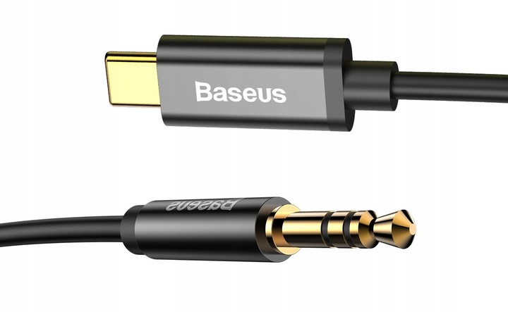 BASEUS KABEL USB-C TYPE-C AUX MINI JACK 3.5MM WTYK PRZEWÓD AUDIO 1.2M