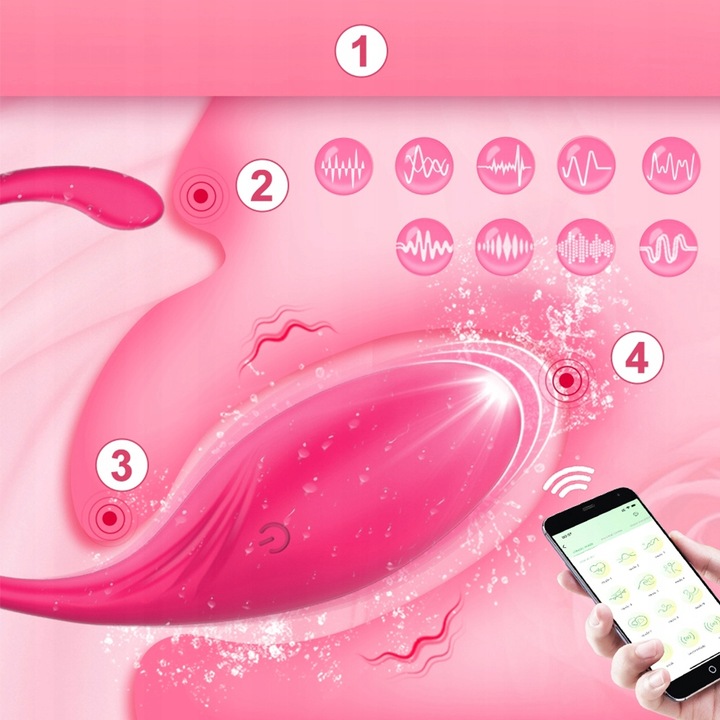 WIBRATOR STEROWANY APLIKACJĄ WIBRUJĄCE JAJKO MASAŻER SEX EROTYCZNY JAJECZKO