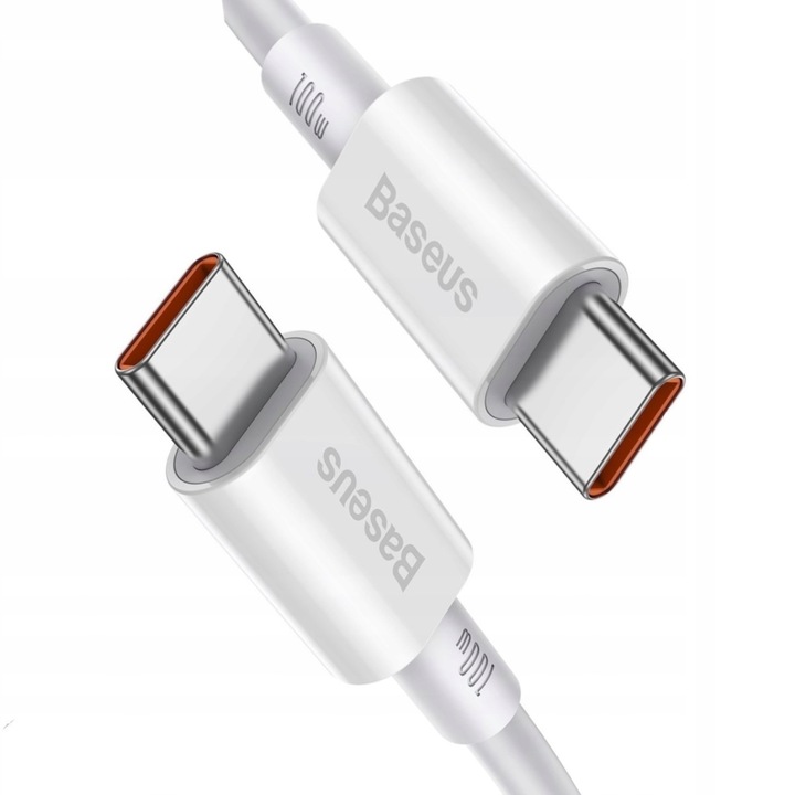 BASEUS MOCNY KABEL USB-C SZYBKIE ŁADOWANIE PRZEWÓD TYP-C PD 100W 5A QC 2M