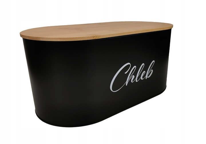 CHLEBAK POJEMNIK NA PIECZYWO Z POKRYWĄ DESKĄ DO KROJENIA CZARNY CH01
