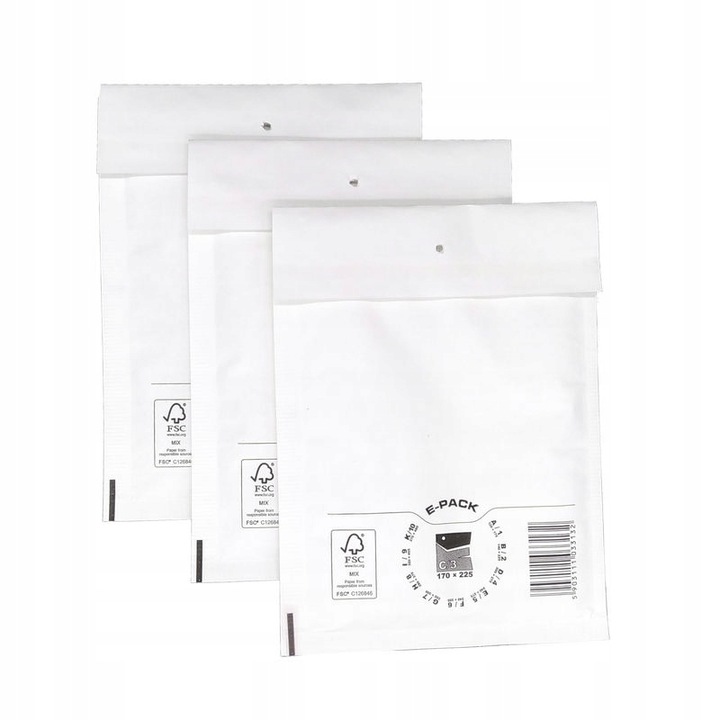 Koperty bąbelkowe C13 225x170 E-Pack BIAŁE FSC HURT x100