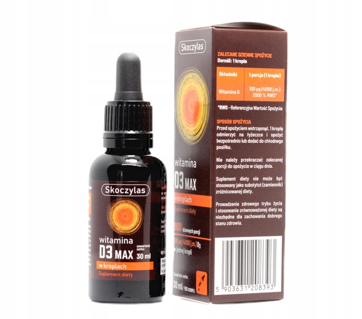 Skoczylas Witamina D3 MAX krople 30ml 4000 IU w jednej kropli