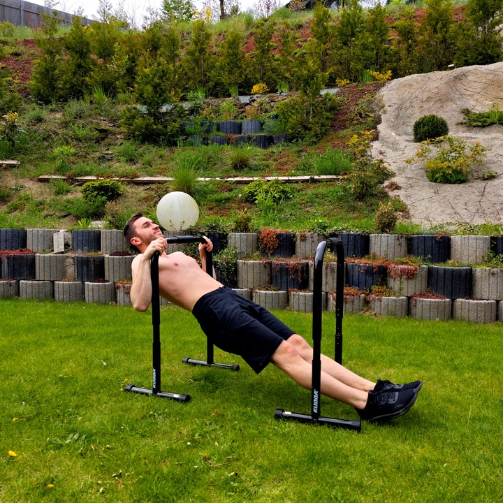 STABILNE STALOWE PORĘCZE DO DIPÓW ćwiczeń pompek, dipy WYSOKIE 90cm KUDDA