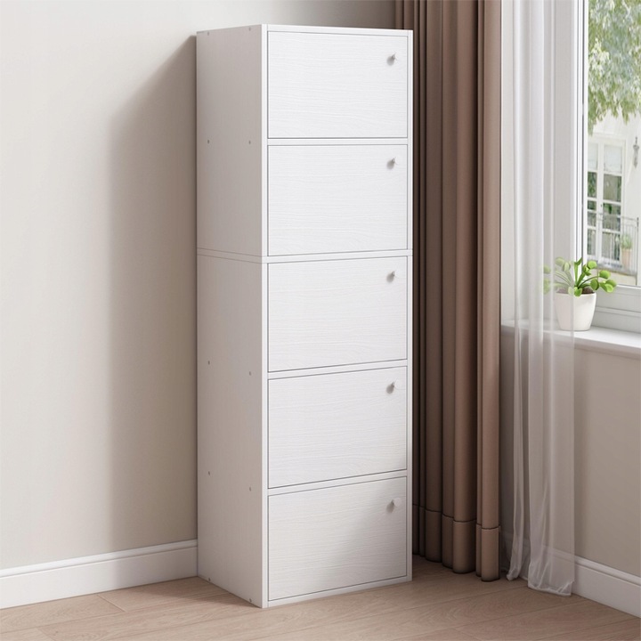 NOWOCZESNA POJEMNA KOMODA SZAFKA DUŻA BIAŁA SKANDYNAWSKI RETRO LOFT 5