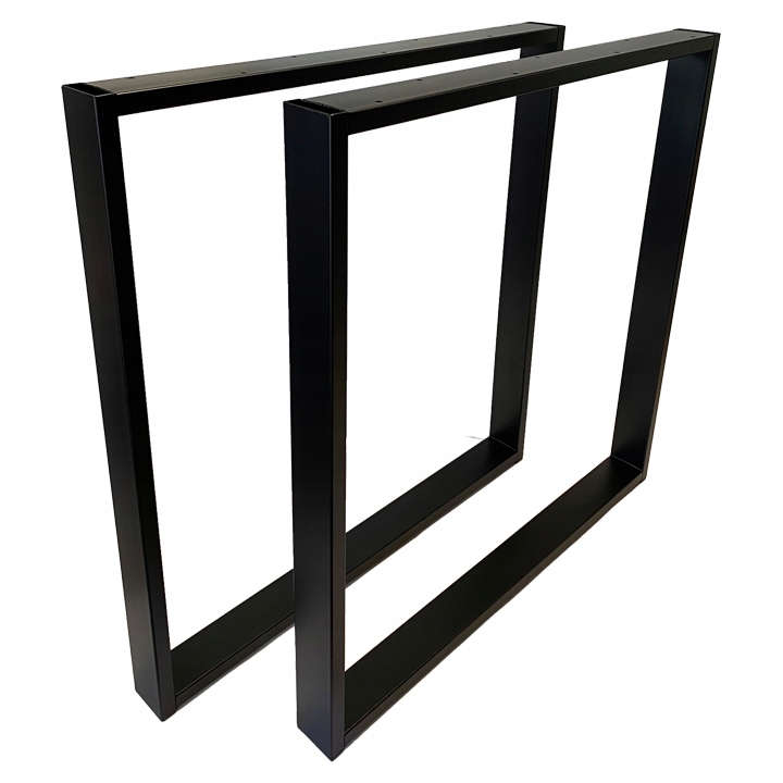 NOGI DO STOŁU BIURKA METALOWE CZARNE 80x72 CM PROFIL 6x2 CM LOFTOWE 2