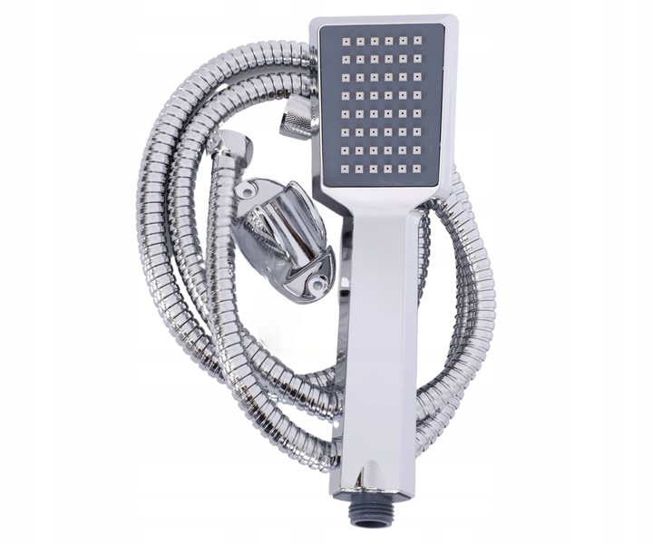 Słuchawka prysznicowa z wężem chrom do wanny z uchwytem ściennym YOKA